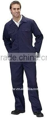 Coverall Overalls Regular Navy Poly Cotton Boilersuits jumpsuit Press Stud Front workwear