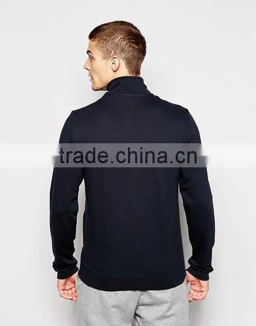 Custom cheap high quality your own brand zip up casual sports black sweatshirt without hood