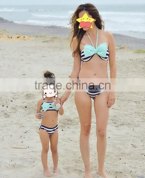 Modern girl bikini mommy and me clothes beach wear cover up as picture show