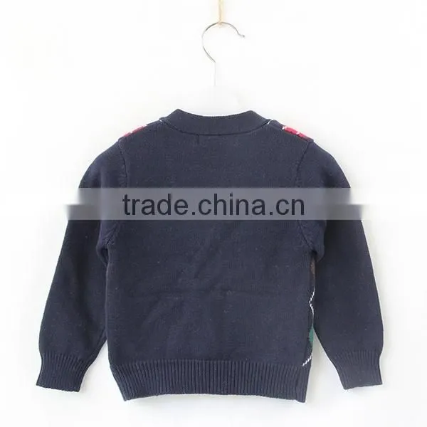 British style argyle boys knitwear cardigan