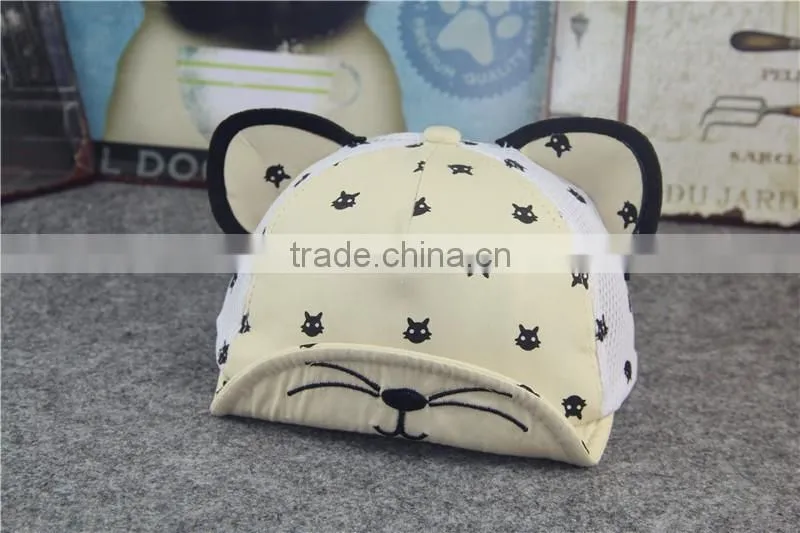 Unisex Kid Child Baseball Cap Snapback Hat Cute Cat Ears Cap