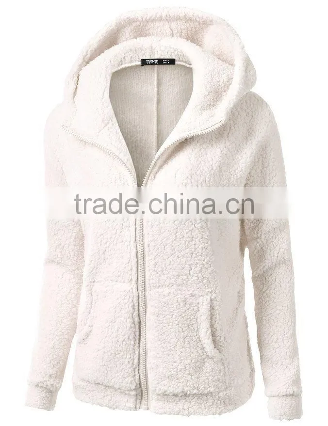 hot sale high quality super comfort custom zipper up women's hoodie coat