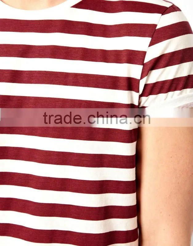 Crew Neck Stripe Tee Shirt For Men