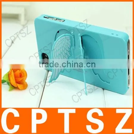 Wings Fashion Stents TPU Plastic GEL Kick Stand Hard Shell Back Case Cover Protector Ice Cream Color For Apple For iPhone 4,4S,5