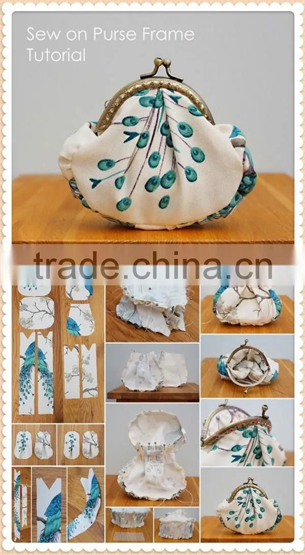 Wholesale Rhinestone Decorate Handicraft Bag Supplies Open Channel Purse Frame