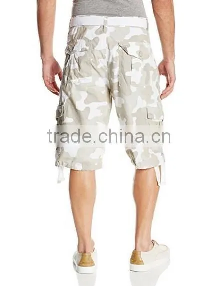 Men's All-Season Belted Ripstop Short pants camo garment factory wholesale