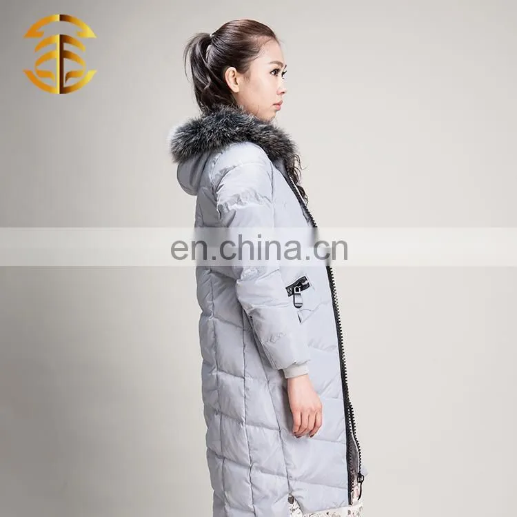 Wholesale Colorful Hooded China Ladies Long Down Jacket