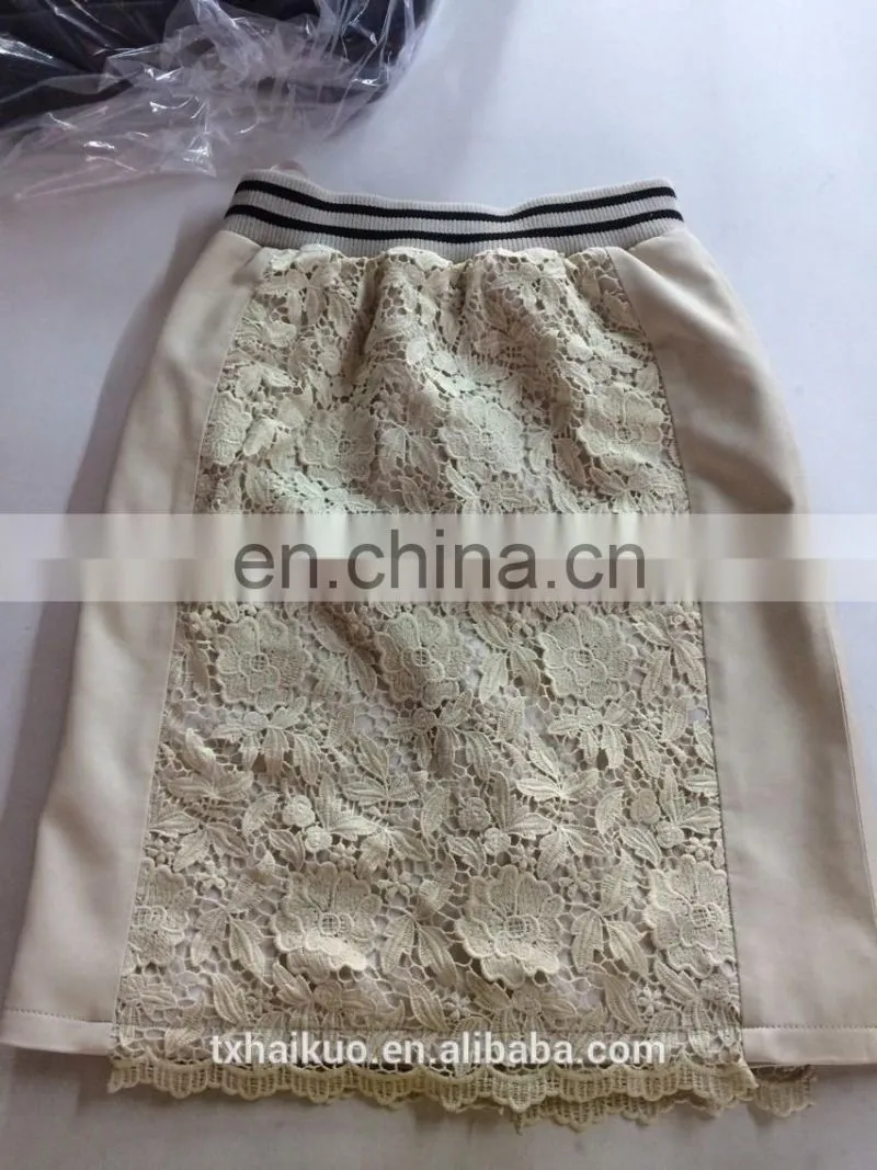 Ladies' lace skirt with pu