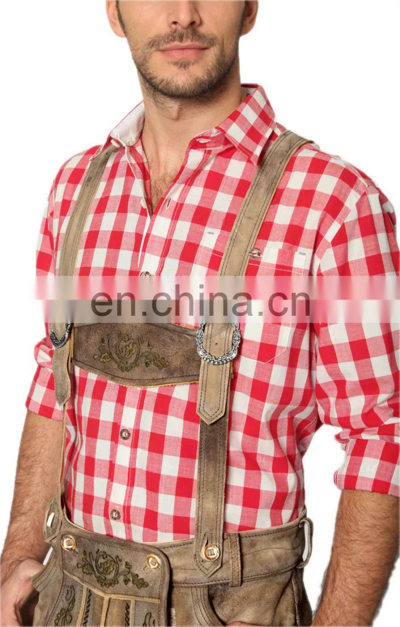 Double Tone High Quality Bavarian leder Hosen, Trachten Lederhosen (Traditional Garments)