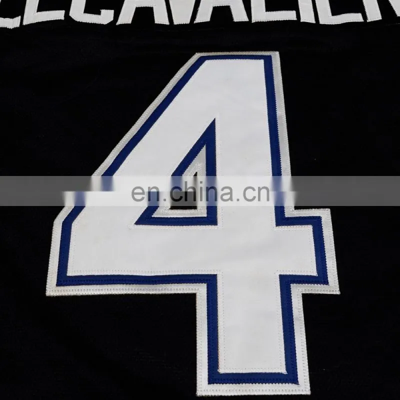 Wholesale customized black edmonton gamewear embroidered junior hockey jersey