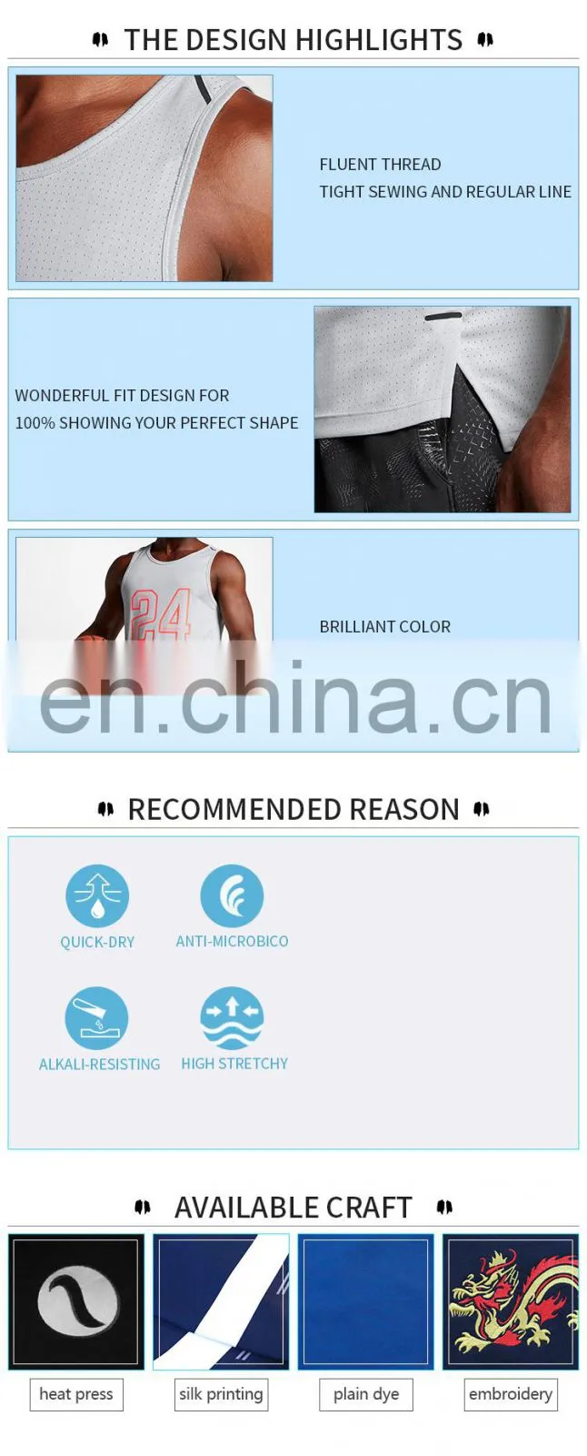 wholesale plain white compression fitness gym tank top men