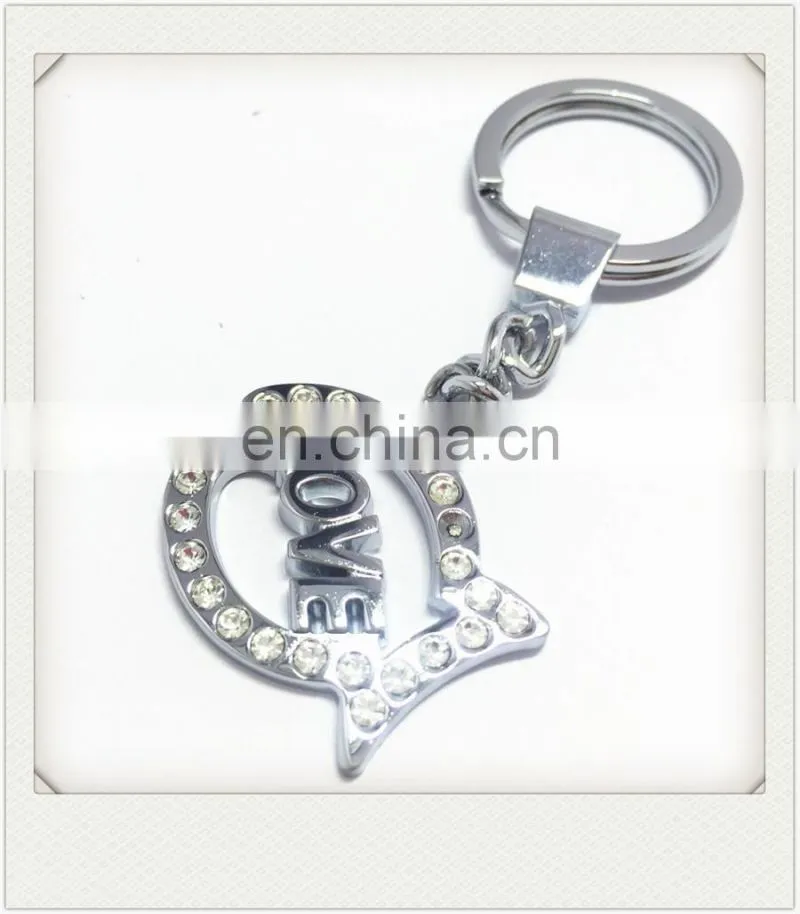 Fashion rhinestone animal metal keychain