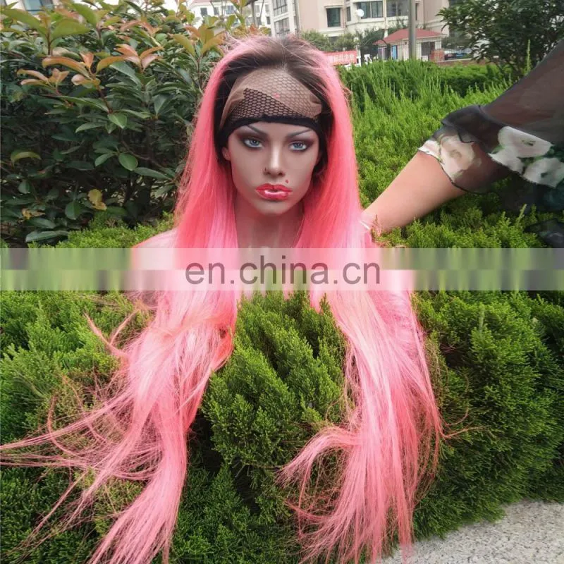Factory Wholesale Price Ombre Hair Weaves middle part lace front wigs