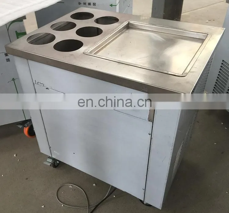 8-10L/H 1pan Ice Pan Fryer Rolling Fried Yogurt Frying Fried Ice Cream Roll Machine Roller Maker