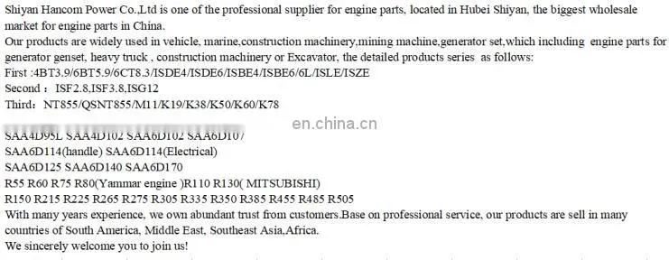 6D102 diesel motor parts cylinder block 3935493 for Excavator