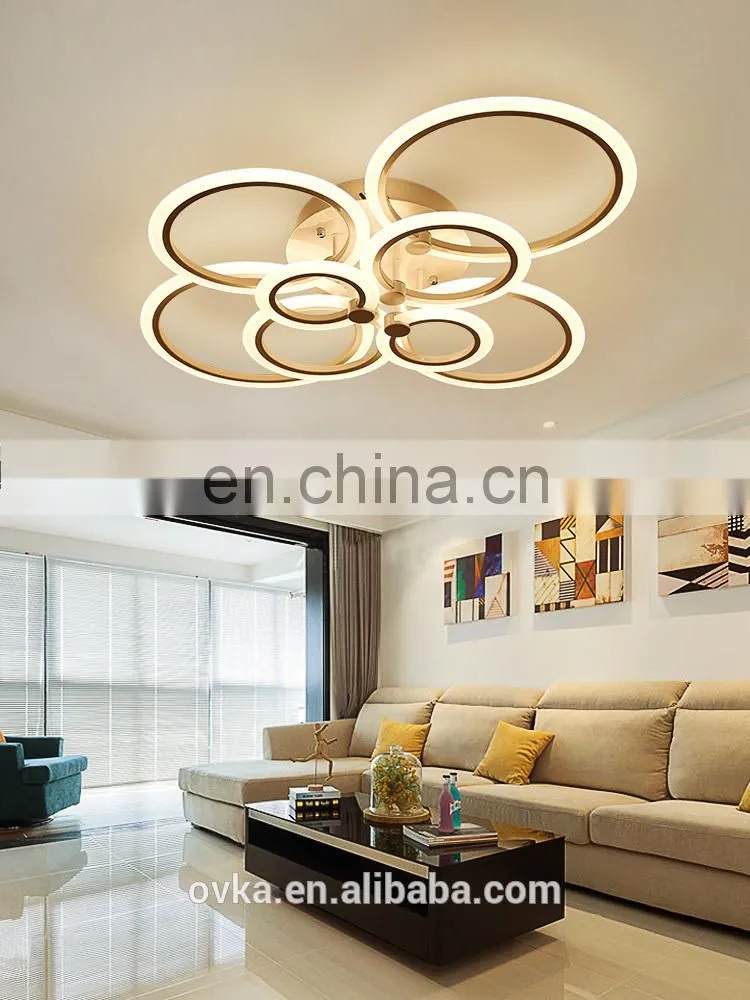 Creative simple ring acrylic led ceiling light for bedroom living room lamp