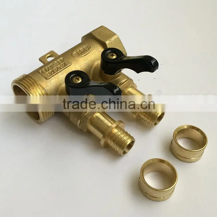 Free sample factory OEM Brazil style Aluminum Handle heating brass manifold with valve