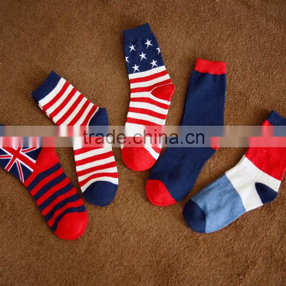 Newest Hot National Flag Colorful Customer Design tube men socks