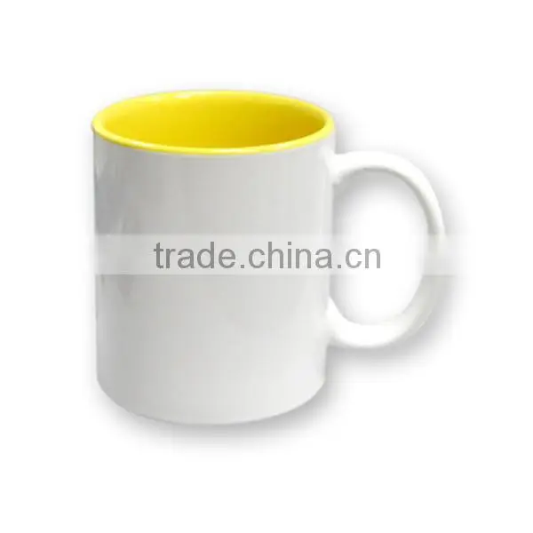 Top Sale 11OZ Cheap Inner Colorful Blank White Ceramic Sublimation Mug