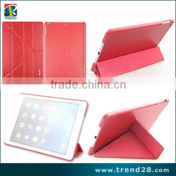 wholesale folding leather flip cover case for ipad air tablet