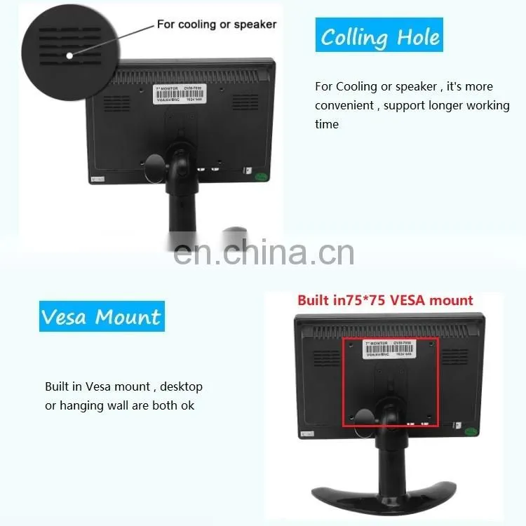 7inch outdoor industrial lcd touchscreen displays with resistive touch screen monitor pc