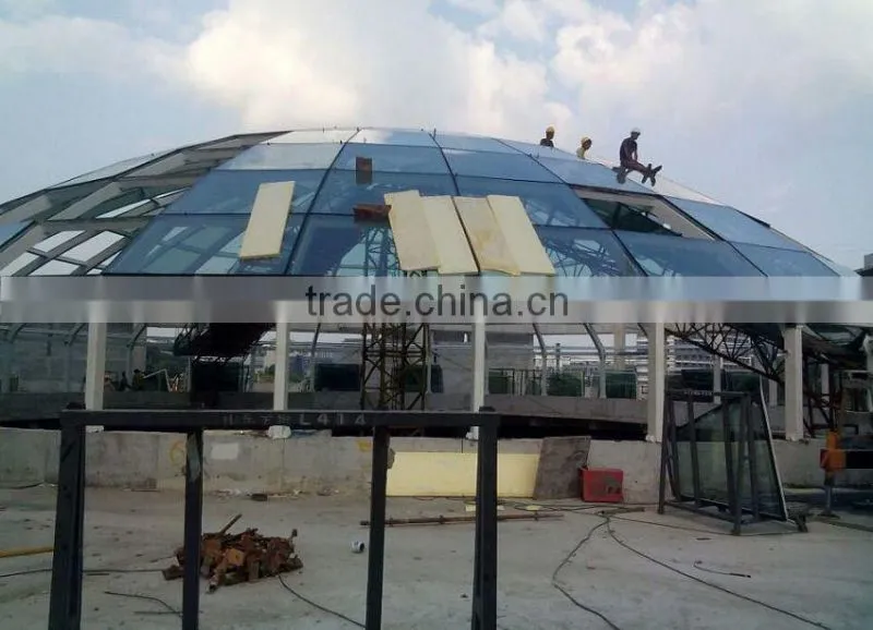 Customized aesthetic space frame dome skylight for modern construction