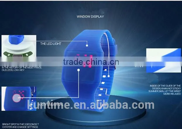Silicone led light watch with touch screen no trace of button