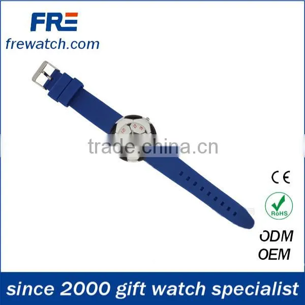 2015 new fashion football shape silicone watch fancy football watch with alloy case