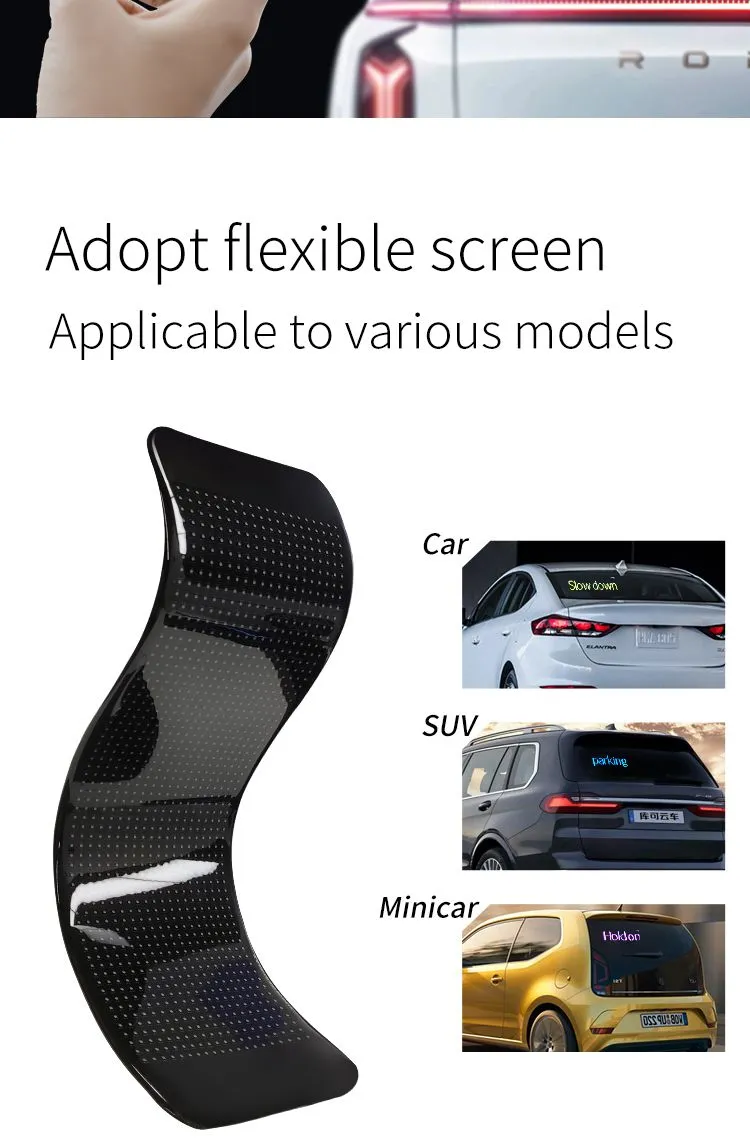 USB Scrolling Message IP65 LED Matrix Panel Light Digital Display Advertising Screen App-Controlled LED Car Sign Board