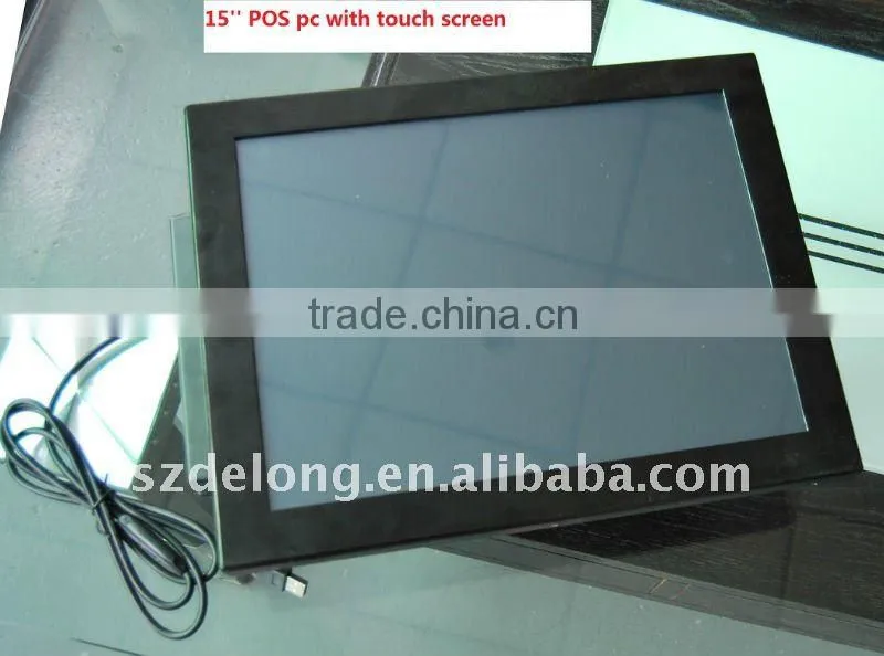 15"lcd touchscreen fanless VIA pc with wifi built-in CPU: Intel Atom N270 (onboard) 1.6GHz support win7/xp