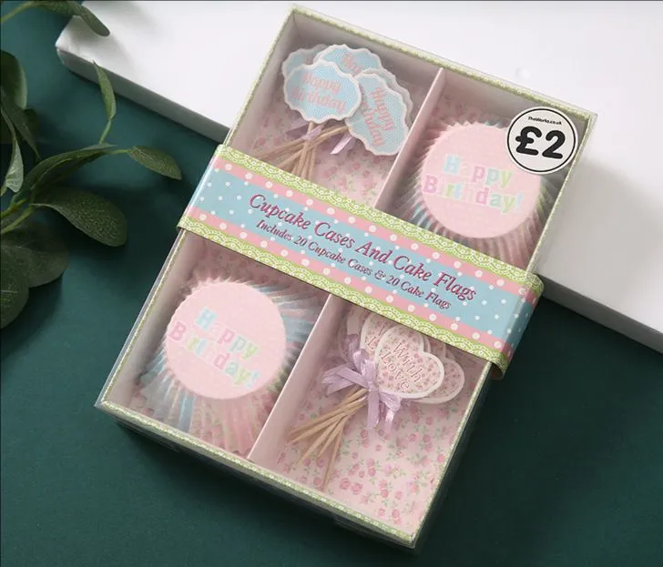 Coloured cupcake kit cupcake case and picks