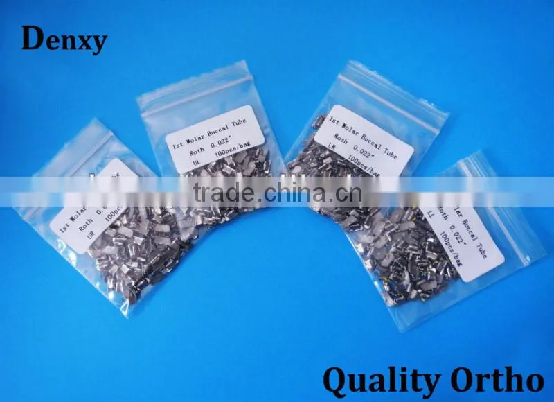 Dental Supplies Lingual Brackets Orthodontic Buccal Tubes Bondable / Weldable 0.018"/0.022" Orthodontic Buccal Tube