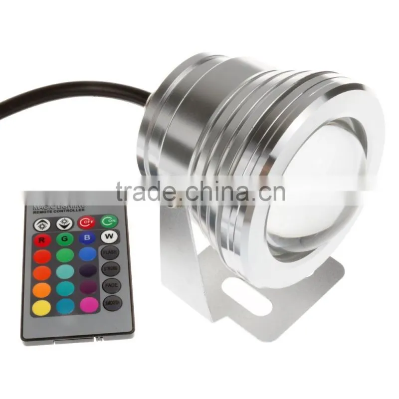 Waterproof underwater lights rgb ip68 led underwater light 10w remote conrol