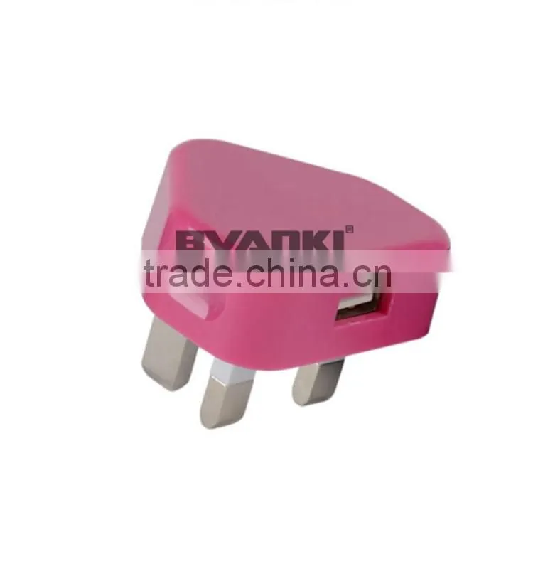 5V 1A Travel charger usb 5V 1A colorful mini usb home/travel charger quick charging 5V 1A 3 pin usb travel charger free sample