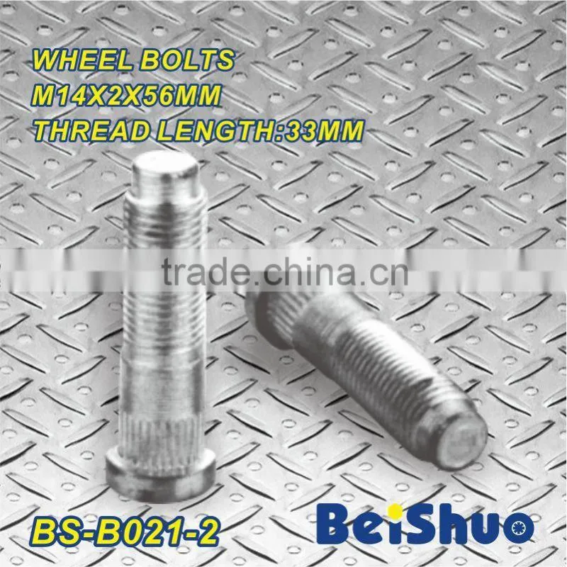 BS-B021-2,M14x2x56mm Knurled Wheel Stud Bolt