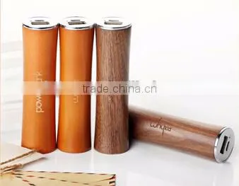 wooden tube universal portable power bank 2600mah