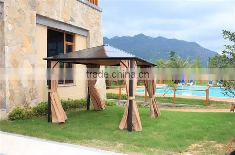 Luxury Villas Square Large Mosquito Net With Modern Outdoor Aluminum Gazebo