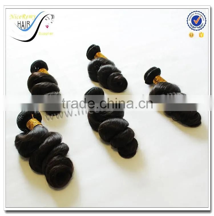 Wholesale high quality spring curl hair 100% virgin human hair loose wave hair extensions