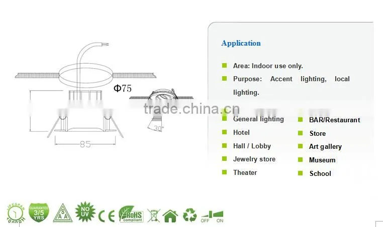 high quality 6.5Wdimmable cob led ceiling light ,nichia led,alibaba china supplier