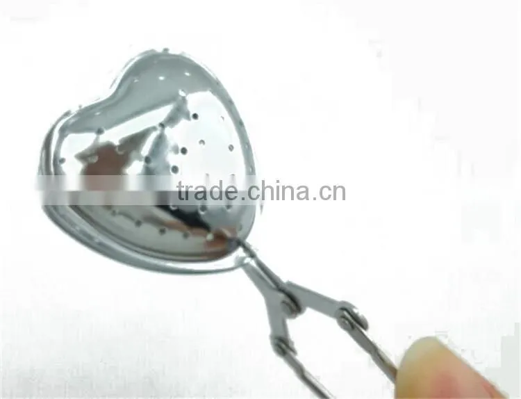 2015 hot sell heart tea strainer stainless steel