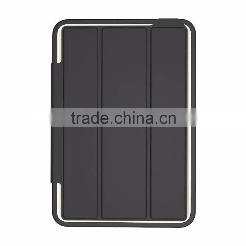 2016 Luxury PU Leather Wake Sleep Function Folding Leather PU TPU PC Full Cover Shockproof Case For iPad Mini 4 TB-0281