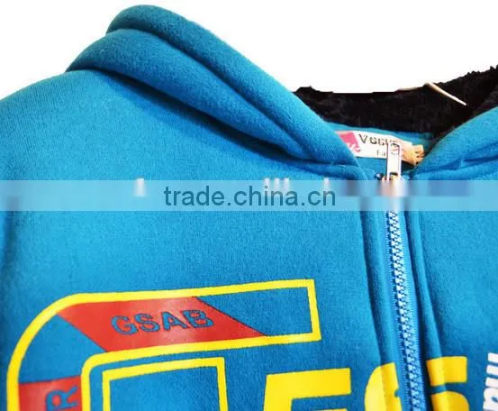 Kids zip hooded winter outwear sweatshirt