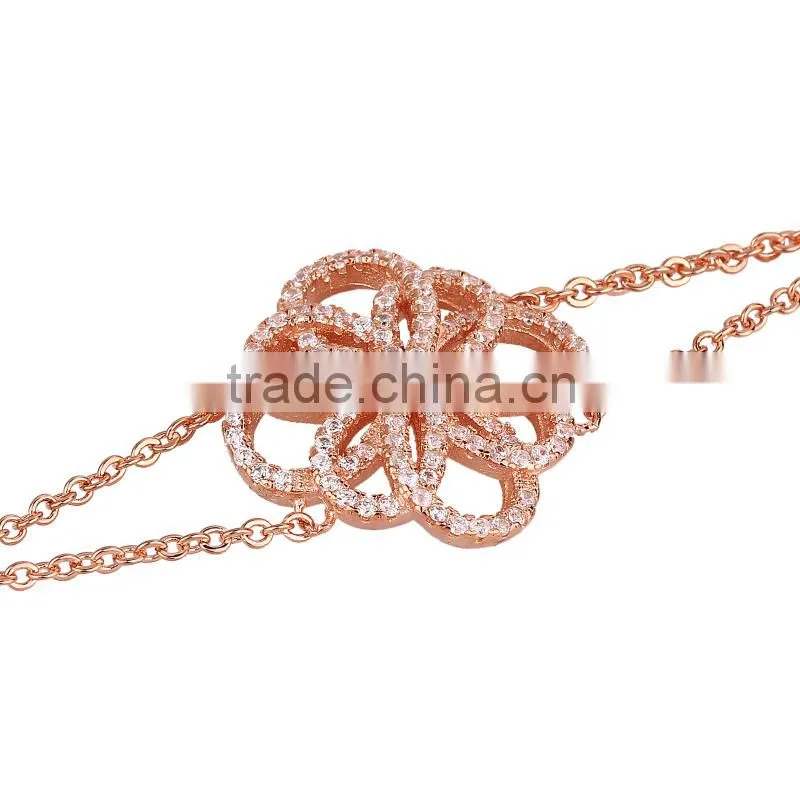 CYW silver 925 rose gold bracelet China wholesale fashionable lady jewelry