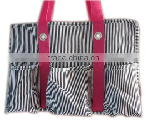 Utility Tote Bag With Pink Shoulder Straps