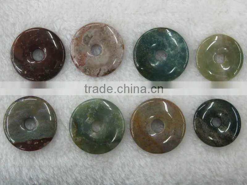 15-50mm Fancy Natural Picasso Jasper donut gemstone pendant