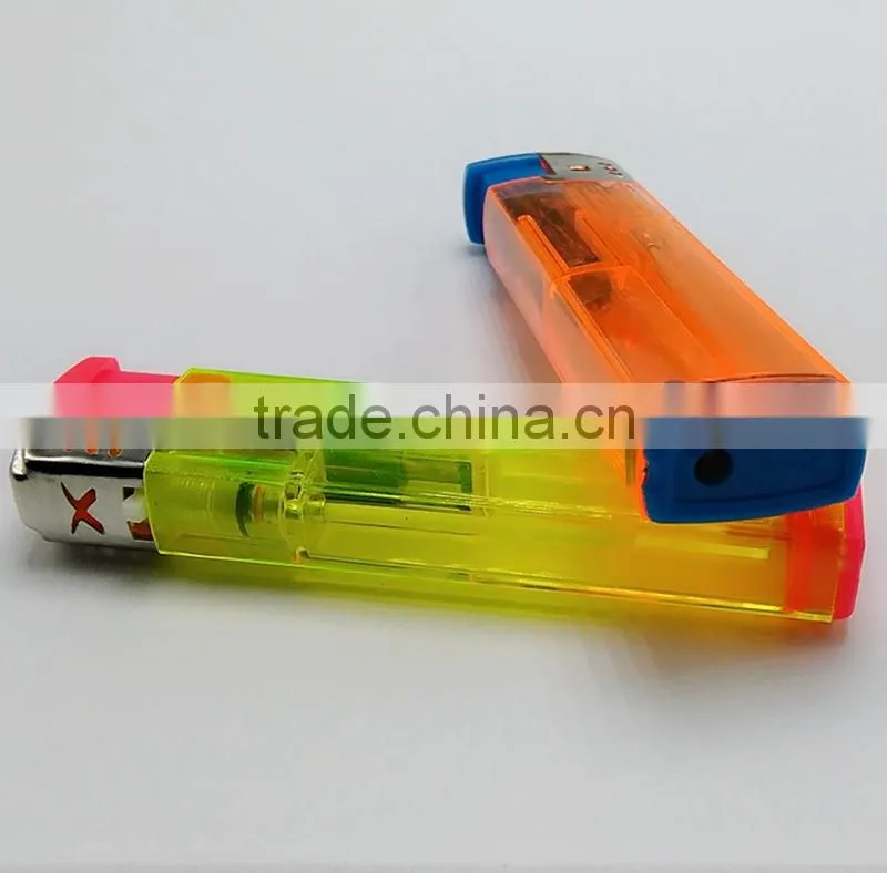 2016 Colored transparent gas lighters cigarette electronic lighter
