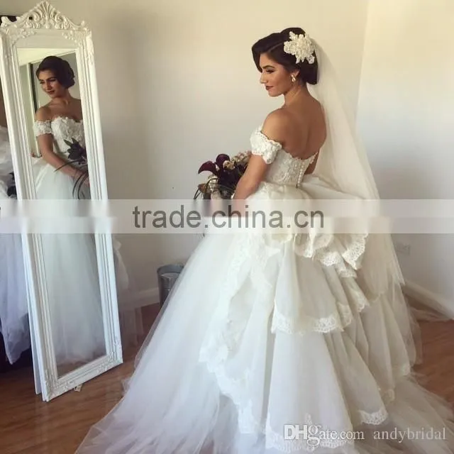 Princess Lace Attachable Sleeves Sweetheart Wedding Gown Puffy Gown for Bride Low Back