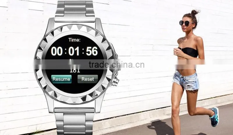 2015 Hi-Tech Metal Body Round Screen Bluetooth Smart watches men