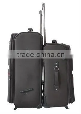Travel/business vintage style dark grey carry-on luggage trolley on wheels