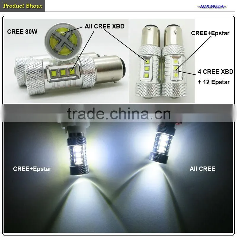 12~24V 1157 BAY15D C.R.E.E 80W LED brake light parking light